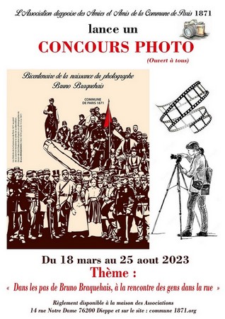 Affiche du concours de photos organisé pour le bicentenaire de la naissance de Bruno Braquehais à Dieppe.